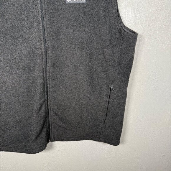 Columbia Fleece Vest Mens X-Large Gray Full Zip Sleeveless Layer Outdoor Pockets - Picture 11 of 12